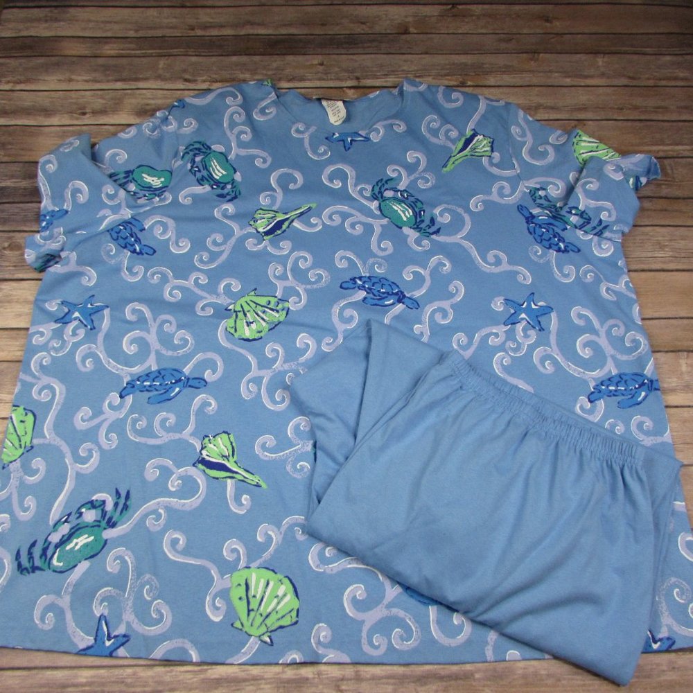 Vintage Copa Cabana Top Capris Set 4X Ocean Life